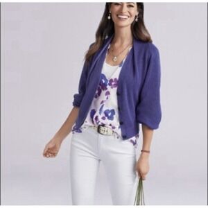 Cabi Sunday French Violet Purple Button Front Cardigan Sweater Sz Medium 5834